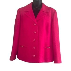 Vintage RARE Hot Pink Auckie Sanft Pure Virgin Wool Coat